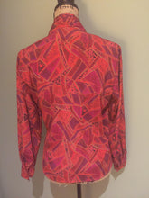 Orange & Red Abstract Scarf Blouse - Size 6