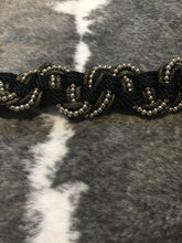Black and Gold Roped Waist Belt - Size Medium/Large