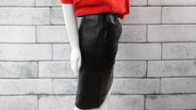 Vintage Black Leather Pencil Skirt (Size 4)