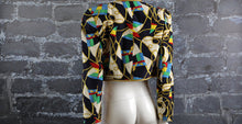 Cropped Nautical Silk Blazer (Size 10)