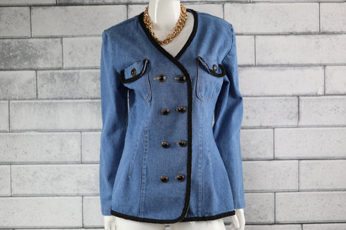 Denim Jacket w/Black Embrodiery (Size M/L)