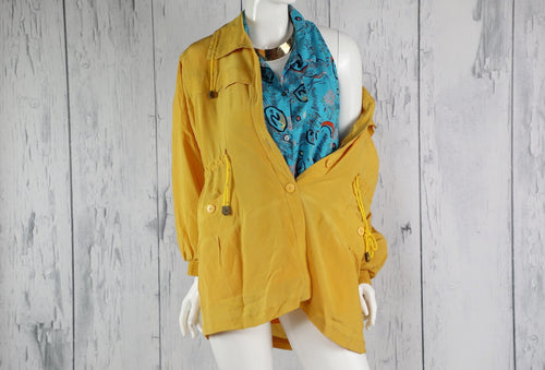 Yellow Lightweight Drawstring Jacket (Fits up to an XL/1X)