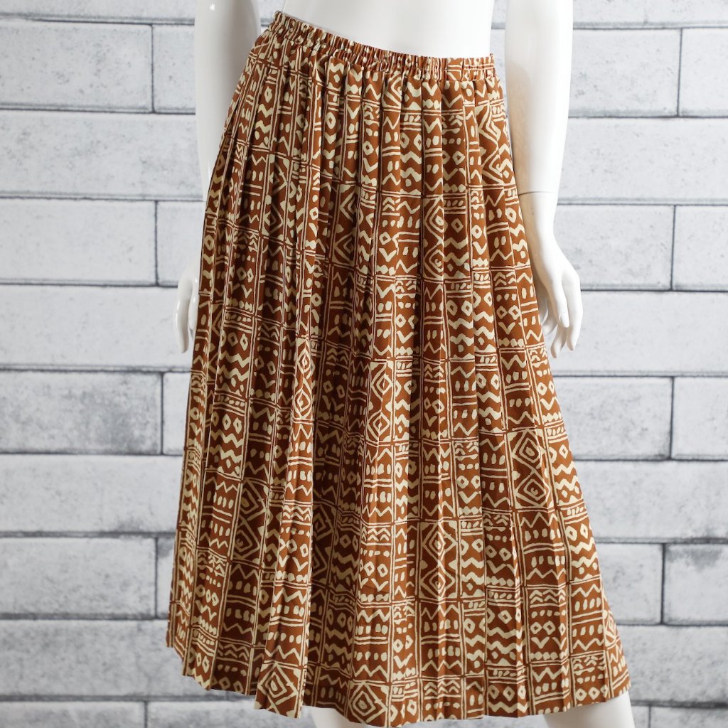Brown Tribe Midi Skirt (Size 12)