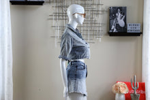 Laced Up Denim Top (Size Medium)