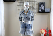 Laced Up Denim Top (Size Medium)