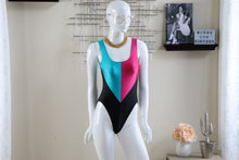 High Cut Retro Colorblock Swimsuit (Size Large)