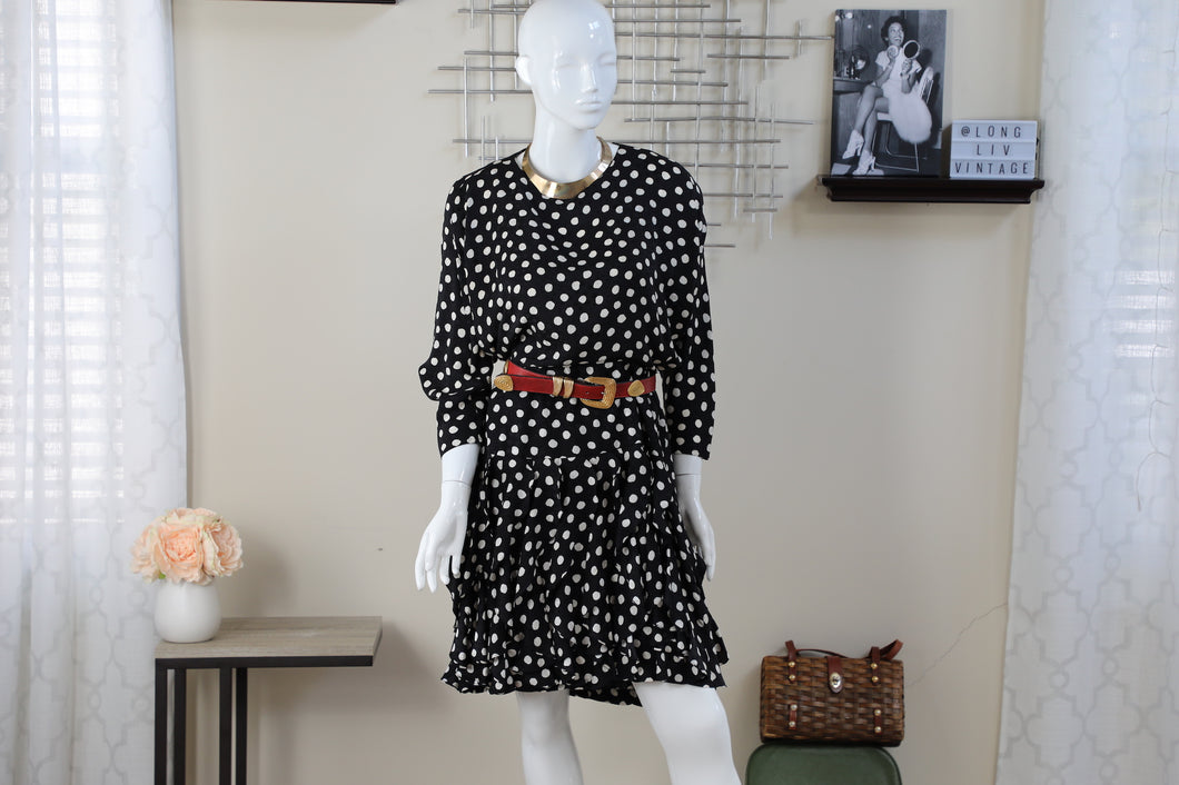 Polka Dot Frills Dress (Size 12)