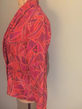 Orange & Red Abstract Scarf Blouse - Size 6