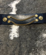 Navy Gold Chain Belt - Size Large