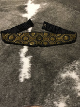 Black and Gold Beaded Belt - Size Medium/Large