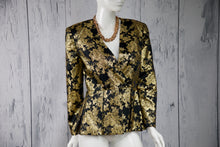 Gold & Black Ornate Peplum Blazer (Fits like a Medium)